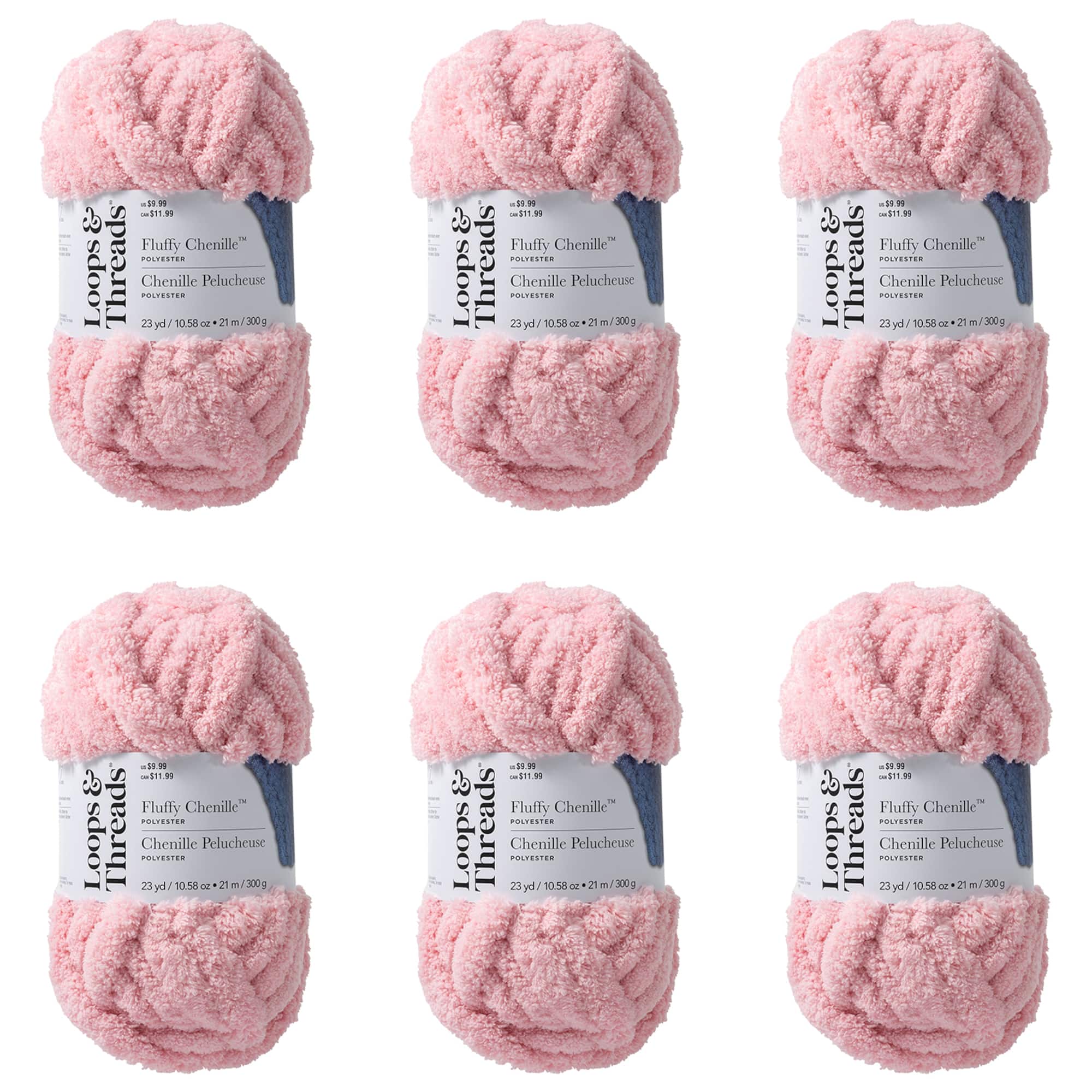6 Pack: Fluffy Chenille™ Yarn by Loops & Threads